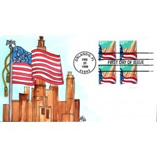 #3278 Flag Over City Fox FDC