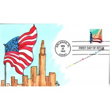 #3278ev Flag Over City Fox FDC