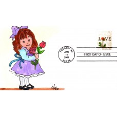 #3496 Rose and Love Letter Fox FDC
