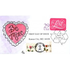 #3497//99 Love Letter and Rose Dual Fox FDC