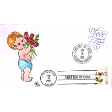 #3497 Rose and Love Letter Dual Fox FDC