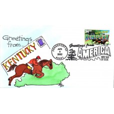 #3577 Greetings From Kentucky Fox FDC