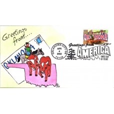 #3596 Greetings From Oklahoma Fox FDC