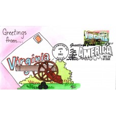 #3606 Greetings From Virginia Fox FDC