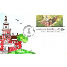 #UX135 Independence Hall Fox FDC