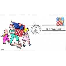 #2915 Flag Over Porch FEC FDC