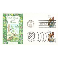 #1954 Alaska Birds - Flowers Dual Gamm FDC