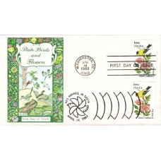 #1967 Iowa Birds - Flowers Dual Gamm FDC