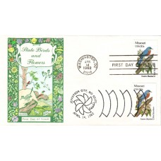 #1977 Missouri Birds - Flowers Dual Gamm FDC