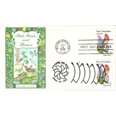 #1981 New Hampshire Birds - Flowers Dual Gamm FDC