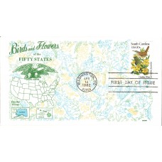 #1992 South Carolina Birds - Flowers Gamm FDC