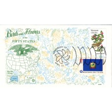 #1997 Vermont Birds - Flowers Combo Gamm FDC