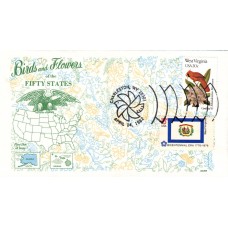 #2000 West Virginia Birds - Flowers Combo Gamm FDC