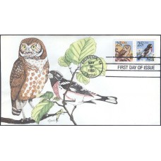 #2284-85 Owl and Grosbeak Geerlings FDC