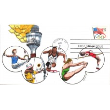 #2528 Flag with Olympic Rings Geerlings FDC