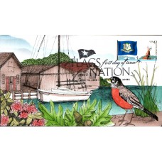 #4281 FOON: Connecticut Flag Geerlings FDC