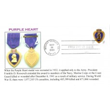 #3784 Purple Heart Ginsburg FDC 