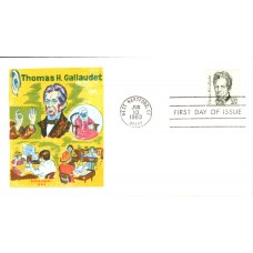 #1861 Thomas H. Gallaudet Doris Gold FDC