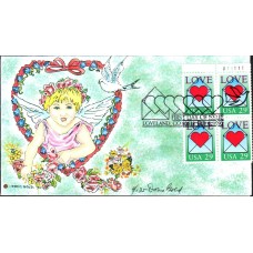 #2618 Love - Envelope Plate Doris Gold FDC