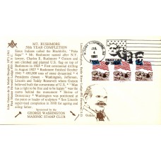 #2523A Flag over Mt. Rushmore PNC GW Masonic FDC