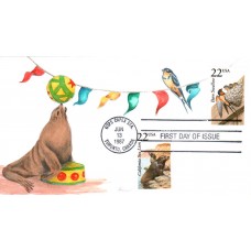 #2286 Barn Swallow - #2329 Sea Lion Ham FDC