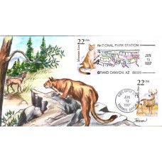 #2292 Mountain Lion - #2294 Mule Deer Ham FDC