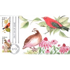 #2301 Bobwhite - #2306 Scarlet Tanager Ham FDC