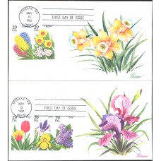 #2760-64 Spring Garden Flowers Ham FDC Set