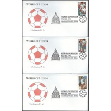 #2834-36 World Cup Soccer Homespun FDC Set