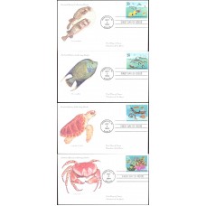 #2863-66 Wonders of the Sea Homespun FDC Set