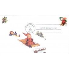 #3013 Sledding Children Homespun FDC