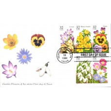 #3025-29 Winter Garden Flowers Homespun FDC