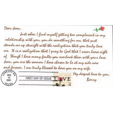 #3499 Rose and Love Letter Homespun FDC