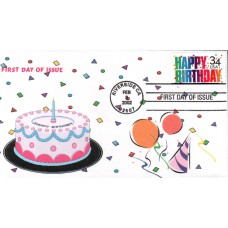 #3558 Happy Birthday Homespun FDC