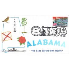 #3561 Greetings From Alabama Homespun FDC