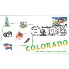 #3566 Greetings From Colorado Homespun FDC