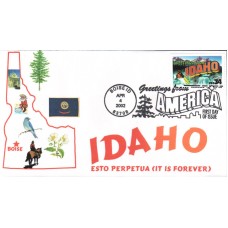 #3572 Greetings From Idaho Homespun FDC