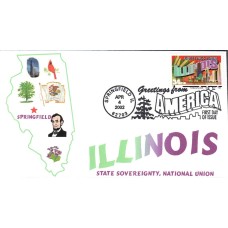 #3573 Greetings From Illinois Homespun FDC