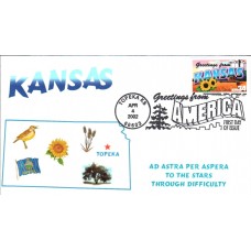 #3576 Greetings From Kansas Homespun FDC