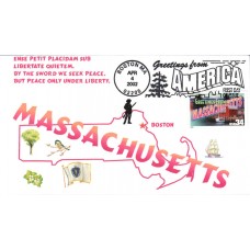 #3581 Greetings From Massachusetts Homespun FDC