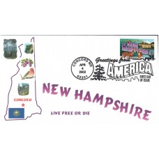 #3589 Greetings From New Hampshire Homespun FDC