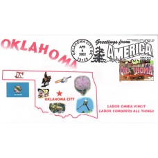 #3596 Greetings From Oklahoma Homespun FDC