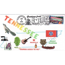 #3602 Greetings From Tennessee Homespun FDC