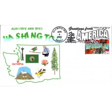 #3607 Greetings From Washington Homespun FDC