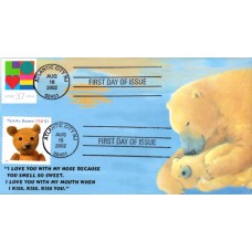 #3654 Stick Bear - Love Dual Homespun FDC