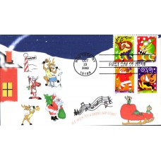 #3821-24 Holiday Music Makers Homespun FDC