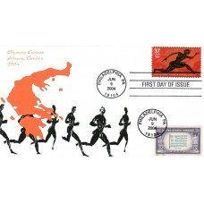 #3863 Athens Summer Olympics Combo Homespun FDC