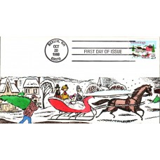 #2400 Horse and Sleigh Hudeck FDC