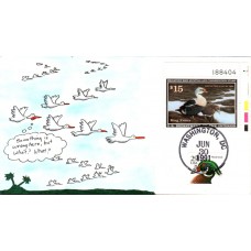 #RW58 King Eiders Plate Hudeck FDC