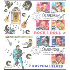 #2724-30 Rock and Blues Artists Info FDC Set